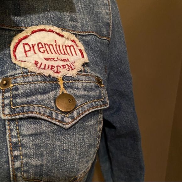 2.1 Blue Jean Jacket Girls Size Large - Picture 12 of 15